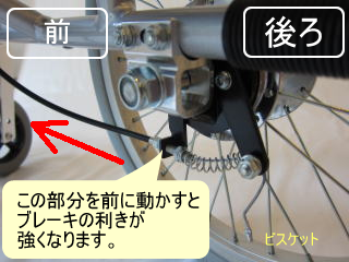 ブレーキの利きの強さの調整方法 カドクラ車椅子 各部調整方法